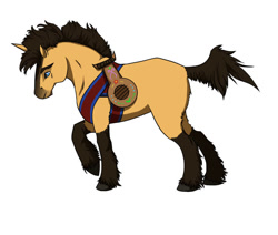 Size: 970x824 | Tagged: safe, artist:joan-grace, oc, oc only, pony, unicorn, coat markings, horn, male, raised hoof, simple background, socks (coat markings), solo, stallion, unicorn oc, white background