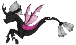 Size: 3586x2136 | Tagged: safe, artist:agdapl, changeling, hybrid, sea pony, seapony (g4), crossover, high res, male, purple changeling, seaponified, simple background, solo, species swap, spy, spy (tf2), team fortress 2, transparent background