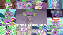 Size: 1280x721 | Tagged: safe, edit, edited screencap, editor:quoterific, screencap, spike, dragon, equestria games (episode), g4, lesson zero, simple ways, sparkle's seven, the times they are a changeling, angry, breaking the fourth wall, evil grin, fourth wall, grin, looking at you, male, open mouth, screaming, smiling, solo focus, spike is not amused, sweat, twilight's castle, unamused, winged spike, wings