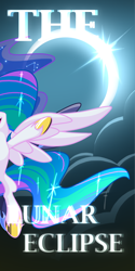 Size: 1080x2160 | Tagged: safe, artist:ca(oh)2, princess celestia, princess luna, alicorn, pony, g4, eclipse, female, hoof shoes, lunar eclipse, mare, open mouth, open smile, smiling, solo, spread wings, wings
