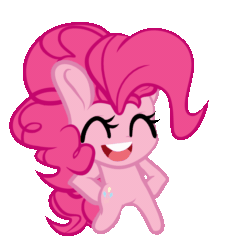 Size: 1000x1000 | Tagged: safe, artist:ca(oh)2, pinkie pie, earth pony, pony, g4, animated, bipedal, dancing, eyes closed, female, gif, helltaker, open mouth, simple background, solo, transparent background