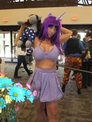 Size: 3000x4000 | Tagged: safe, artist:sarahn29, smarty pants, twilight sparkle, human, bronycon, bronycon 2012, g4, 2012, bra, breasts, cleavage, clothes, cosplay, costume, female, flower, irl, irl human, photo, skirt, underwear