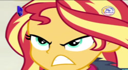 Size: 586x321 | Tagged: safe, edit, edited screencap, screencap, sunset shimmer, equestria girls, equestria girls specials, g4, my little pony equestria girls: better together, my little pony equestria girls: holidays unwrapped, saving pinkie's pie, angry, clothes, perdana record, rage, rageset shimmer, winter outfit