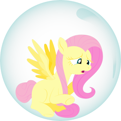 Size: 2600x2600 | Tagged: safe, artist:alexdti, fluttershy, pegasus, pony, g4, my little pony: friendship is magic, twilight's kingdom, bubble, crying, female, fluttershy trapped in a bubble, high res, magic, missing cutie mark, open mouth, simple background, solo, transparent background