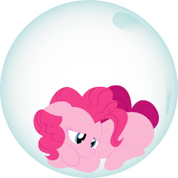 Size: 2600x2600 | Tagged: safe, artist:alexdti, pinkie pie, earth pony, pony, g4, twilight's kingdom, bubble, female, floppy ears, frown, high res, magic, mare, missing cutie mark, sad, simple background, solo, transparent background