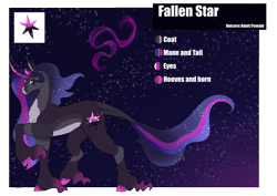 Size: 4961x3508 | Tagged: safe, artist:oneiria-fylakas, oc, oc only, oc:fallen star, pony, unicorn, female, mare, reference sheet, solo