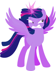 Size: 2125x2673 | Tagged: safe, artist:alexdti, twilight sparkle, alicorn, pony, g4, my little pony: friendship is magic, twilight's kingdom, angry, glowing horn, high res, horn, magic, magic aura, simple background, solo, teeth, transparent background, twilight sparkle (alicorn)