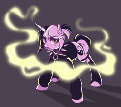 Size: 1024x904 | Tagged: safe, artist:lynesssan, oc, oc only, pony, unicorn, clothes, female, mare, mouth hold, solo