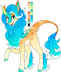 Size: 844x989 | Tagged: safe, artist:velnyx, oc, oc only, oc:starfruit surf, kirin, female, simple background, solo, transparent background