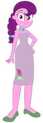 Size: 527x1502 | Tagged: safe, artist:louey, sugar belle, equestria girls, g4, clothes, dress, equestria girls-ified, high heels, jewelry, necklace, ponytail, shoes, solo, wide hips