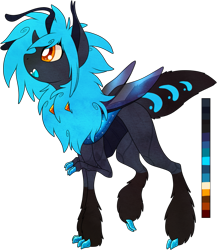Size: 817x942 | Tagged: safe, artist:velnyx, oc, oc only, oc:alni, changedling, changeling, blue changeling, simple background, solo, transparent background