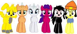 Size: 788x352 | Tagged: safe, artist:justinanddennis, pony, jelly otter, max goof, parappa the rapper, ponified