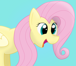 Size: 2000x1740 | Tagged: safe, artist:doodledonutart, fluttershy, pegasus, pony, g4, atg 2021, blue background, cute, daaaaaaaaaaaw, newbie artist training grounds, open mouth, shyabetes, simple background, solo, tongue out