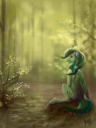 Size: 3000x4000 | Tagged: safe, artist:stirren, oc, oc only, pegasus, pony, calm, cute, digital art, forest, solo