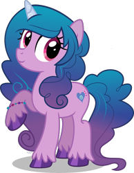 Size: 5000x6428 | Tagged: safe, artist:n0kkun, izzy moonbow, pony, unicorn, g4, g5, absurd resolution, female, g5 to g4, mare, raised hoof, simple background, smiling, solo, transparent background, vector