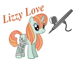 Size: 2733x2195 | Tagged: safe, artist:lt-fleur, oc, oc only, oc:lizzy love, pony, unicorn, g4, commission, cutie mark, female, high res, mare, simple background, solo, tattoo gun, transparent background