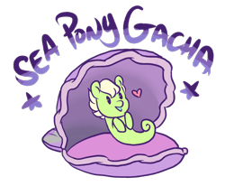 Size: 900x741 | Tagged: safe, artist:lavvythejackalope, oc, oc only, sea pony, clam, heart, seapony oc, shell, simple background, smiling, solo, transparent background
