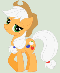 Size: 318x386 | Tagged: safe, artist:jadeharmony, artist:selenaede, applejack, earth pony, pony, g4, 4th of july, american independence day, amerijack, base used, base:selenaede, cowboy hat, female, freckles, gray background, hat, holiday, independence day, mare, patriotic, raised hoof, recolor, simple background