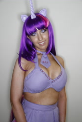Size: 3456x5184 | Tagged: safe, artist:sarahn29, twilight sparkle, human, bronycon, bronycon 2012, g4, bra, breasts, cleavage, clothes, cosplay, costume, irl, irl human, looking at you, photo, smiling, smiling at you, solo