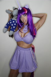 Size: 3456x5184 | Tagged: safe, artist:sarahn29, smarty pants, twilight sparkle, human, bronycon, bronycon 2012, g4, bra, breasts, cleavage, clothes, cosplay, costume, irl, irl human, photo