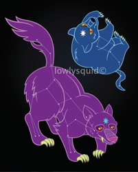 Size: 496x618 | Tagged: safe, artist:lowlysquid, bear, ursa, ursa major, ursa minor, g4, black background, constellation, duo, duo female, female, simple background, ursa major (constellation), ursa minor (constellation)