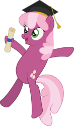 Size: 3291x5606 | Tagged: safe, artist:starcollider, cheerilee, earth pony, pony, g4, absurd resolution, atg 2021, female, graduation, graduation cap, hat, mare, newbie artist training grounds, scroll, simple background, solo, transparent background, vector