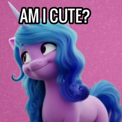 Size: 619x618 | Tagged: safe, edit, edited screencap, screencap, izzy moonbow, pony, unicorn, g5, bronybait, cute, female, izzybetes, mare, smiling, solo