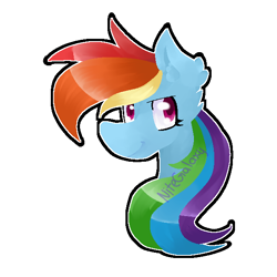 Size: 600x600 | Tagged: safe, artist:nitegalaxy, rainbow dash, pegasus, pony, g4, bust, simple background, solo, transparent background, watermark