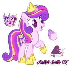 Size: 2445x2288 | Tagged: safe, artist:afterglory, princess cadance, starlight glimmer, oc, alicorn, pony, g4, female, high res, magical lesbian spawn, mare, offspring, parent:princess cadance, parent:starlight glimmer, simple background, transparent background