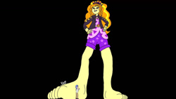 Size: 1192x670 | Tagged: safe, artist:vanillabeam, adagio dazzle, equestria girls, g4, barefoot, feet, shrinking, wubcake