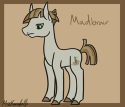 Size: 1750x1500 | Tagged: safe, artist:misskanabelle, mudbriar, earth pony, pony, g4, abstract background, colored hooves, male, signature, solo, stallion