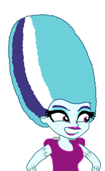 Size: 1889x3094 | Tagged: safe, edit, editor:ktd1993, sonata dusk, undead, equestria girls, g4, alternate hairstyle, beehive hairdo, bride of frankenstein, grin, lipstick, simple background, smiling, stitches, this isn't even my final form, transparent background