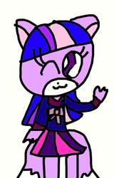 Size: 664x1038 | Tagged: safe, artist:sugarbugjewelpet, twilight sparkle, fox, anthro, g4, 1000 hours in ms paint, female, foxified, male, one eye closed, solo, sonic the hedgehog, sonic the hedgehog (series), sonicified, species swap, twi-fox, wink