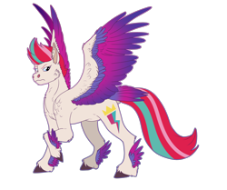 Size: 4300x3600 | Tagged: safe, artist:sashakruchkinatv, zipp storm, pegasus, pony, g5, cheek fluff, ear fluff, female, high res, hoof fluff, looking at you, mare, raised hoof, simple background, solo, spread wings, transparent background, unshorn fetlocks, wings