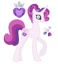 Size: 1000x1089 | Tagged: safe, artist:magicuniclaws, oc, oc only, alicorn, pony, female, magical lesbian spawn, mare, offspring, parent:princess cadance, parent:rarity, parents:raridance, simple background, solo, transparent background