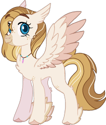 Size: 698x824 | Tagged: safe, artist:rickysocks, oc, oc only, oc:banana sunrise splitz, hybrid, pony, female, interspecies offspring, magical lesbian spawn, offspring, parent:pinkie pie, parent:princess skystar, parents:skypie, simple background, solo, transgender, transparent background