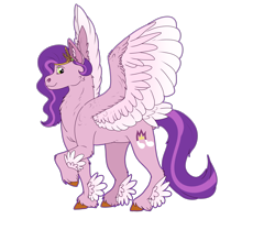Size: 4300x3600 | Tagged: safe, artist:sashakruchkinatv, pipp petals, pegasus, pony, g5, adorapipp, cheek fluff, cute, ear fluff, female, high res, hoof fluff, looking at you, mare, raised hoof, simple background, smiling, solo, spread wings, transparent background, unshorn fetlocks, wings