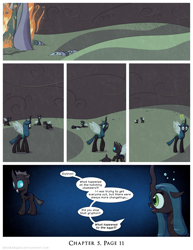 Size: 1200x1552 | Tagged: safe, artist:deusexequus, queen chrysalis, changeling, changeling queen, comic:fix, g4, burning, changeling hive, comic, female, fire