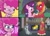 Size: 1053x759 | Tagged: safe, edit, edited screencap, screencap, big macintosh, marble pie, pinkie pie, sugar belle, earth pony, pony, unicorn, g4, g4.5, hearthbreakers, little miss fortune, my little pony: pony life, the big mac question, the tiara of truth, female, fire, fireplace, male, pinkie pie is not amused, ship:marblemac, ship:sugarmac, shipping, stallion, straight, unamused