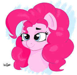 Size: 2748x2687 | Tagged: safe, artist:datzigga, pinkie pie, earth pony, pony, g4, bust, cute, diapinkes, high res, poofy mane, portrait, solo