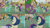 Size: 1280x720 | Tagged: safe, edit, edited screencap, editor:quoterific, screencap, amethyst star, bon bon, daisy, flower wishes, goldengrape, junebug, lily valley, linky, lyra heartstrings, rainbow stars, roseluck, shoeshine, sir colton vines iii, sparkler, spike, sweetie drops, dragon, earth pony, pony, unicorn, g4, my little pony: friendship is magic, season 7, triple threat, bon bon is not amused, eyes closed, female, lesbian, lyra is not amused, male, mare, open mouth, ship:lyrabon, shipping, stallion, unamused