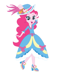Size: 525x642 | Tagged: safe, artist:andy213yt, artist:pupkinbases, pinkie pie, equestria girls, g4, magical mystery cure, base used, clothes, dress, hat, high heels, long skirt, shoes, simple background, skirt, solo, white background