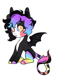 Size: 1000x1300 | Tagged: safe, artist:lavvythejackalope, oc, oc only, bat pony, pony, bat pony oc, bat wings, colored hooves, simple background, sitting, solo, transparent background, wings