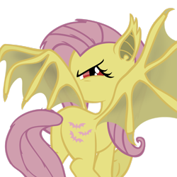 Size: 2449x2449 | Tagged: safe, artist:darthlena, fluttershy, bat pony, g4, alternate cutie mark, alternate hairstyle, bat ponified, butt, death stare, flutterbat, flutterbutt, high res, looking at you, looking back, looking back at you, plot, race swap, red eyes, simple background, spread wings, stare, transparent background, vector, wing claws, wings