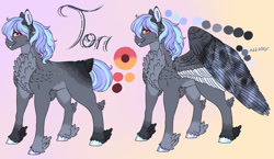 Size: 1280x740 | Tagged: safe, artist:malinraf1615, oc, oc only, oc:eira tori, pegasus, pony, feathered fetlocks, female, mare, reference sheet, solo