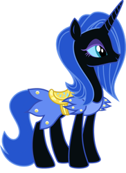 Size: 1024x1410 | Tagged: safe, artist:blah23z, nightmare moon, sassy saddles, pony, unicorn, g4, female, mare, recolor, simple background, solo, transparent background, vector