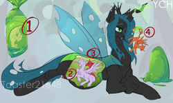 Size: 3000x1800 | Tagged: safe, artist:toaster21648, queen chrysalis, alicorn, changedling, changeling, earth pony, pegasus, pony, unicorn, g4, auction, chrysalispred, commission, eaten alive, fetish, inside stomach, internal, micro, vore, ych result