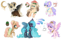 Size: 1335x851 | Tagged: safe, artist:marihht, oc, oc only, changepony, earth pony, hybrid, mushroom pony, original species, pegasus, pony, unicorn, base used, cape, clothes, crown, female, interspecies offspring, jewelry, magical lesbian spawn, mare, mushroom, offspring, parent:big macintosh, parent:coco pommel, parent:cozy glow, parent:fluttershy, parent:king sombra, parent:princess celestia, parent:princess flurry heart, parent:princess luna, parent:queen chrysalis, parent:rarity, parents:celestibra, parents:chrysaluna, parents:cozyheart, parents:fluttermac, parents:marshmallow coco, peytral, regalia, simple background, spread wings, tiara, transparent background, wings