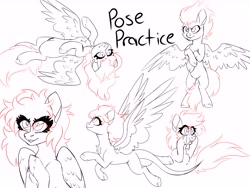 Size: 8000x6000 | Tagged: safe, artist:crazysketch101, pegasus, pony, pose, sketch