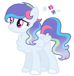 Size: 900x920 | Tagged: safe, artist:magicuniclaws, oc, oc only, pegasus, pony, chest fluff, female, magical lesbian spawn, mare, offspring, parent:princess celestia, parent:rainbow dash, parents:dashlestia, simple background, solo, transparent background